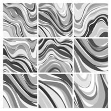 Vector Abstract Background Set (eps10). Marble Pattern. Black White Pattern Set.
