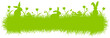 © PixlMakr - Ostern Vektor Hintergrund, Grüne Wiese mit Hasen, Leer