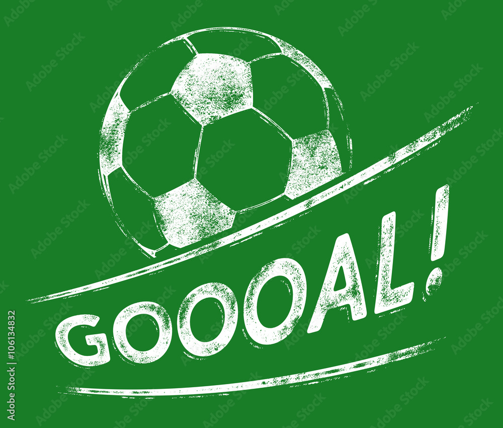 Soccer Ball / Football - GOOOAL - Grunge Look Stock Vector | Adobe Stock