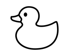Rubber Duck / Ducky Bath Toy Line Art Icon For Apps And Websites