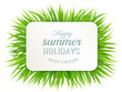 © ecco - Happy summer holidays banner with grass. Vector.