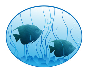 underwater oval illustration