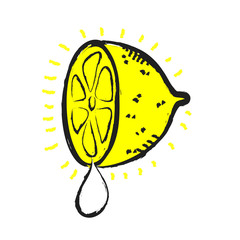 Sticker - doodle lemon