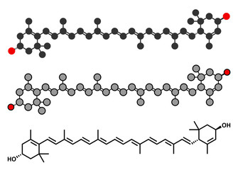 Canvas Print - Lutein yellow-orange plant pigment molecule. 