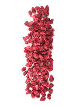 Dried Pomegranate Seeds Over White Background