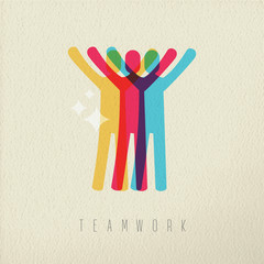 Sticker - Teamwork victory concept business color design