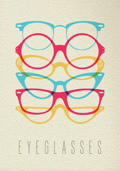 Fashion hipster glasses concept color design