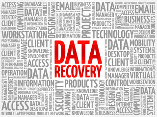data recovery word cloud concept