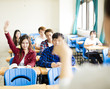 © Tom Wang - Teacher with  group of college students in classroom