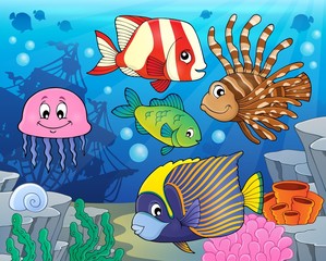 Canvas Print - Coral reef fish theme image 2