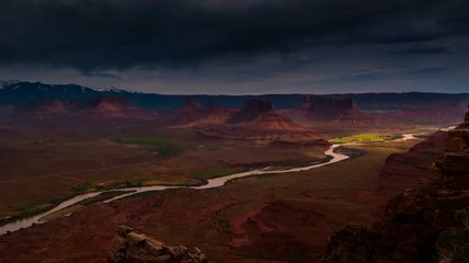 Wall Mural - Utah Landscape Dramatic Clouds moving over Professor Valley Colorado River Route 128 near Moab USA