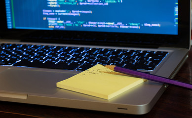 Wall Mural - software development using notes