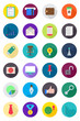 Set of color round business icons