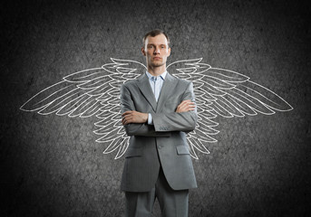 Wall Mural - Businessman with wings