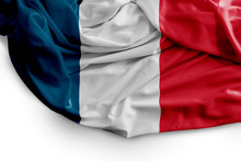French Flag On White Background
