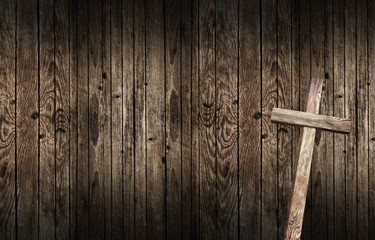 Wall Mural - Old brown wooden cross