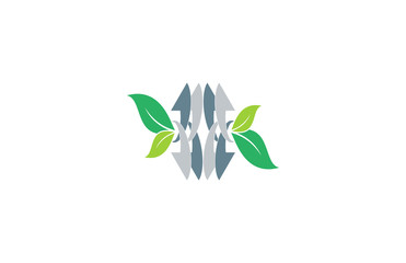 Wall Mural - arrow hedge leaf plant logo