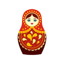 Russian Matryoshka Icon, Flat Style