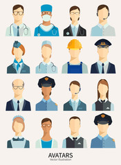 Wall Mural - Set of avatar icons. Profession people.