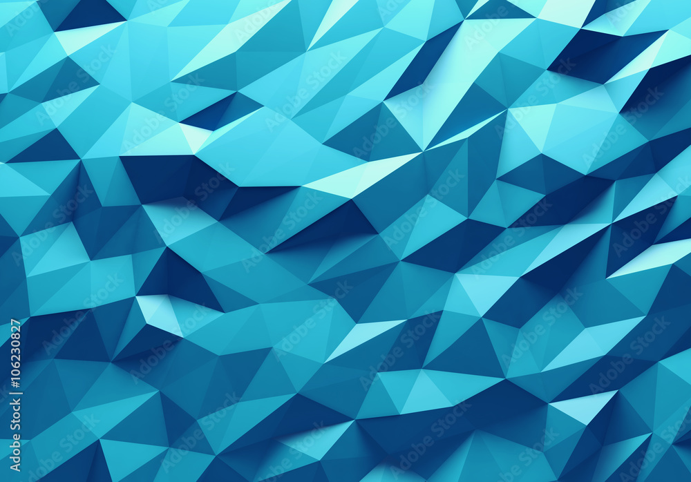 Blue color triangle geometrical background - obrazy, fototapety, plakaty 