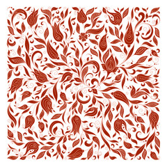 Sticker - Vector illustration of square made with floral elements.