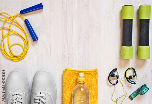 Fotografia, Obraz Accessories for fitness classes. Sports concept.