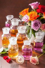  essential oil and rose flowers aromatherapy spa perfumery