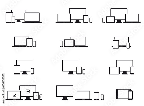 Pictogrammes Multi-écrans - Acheter ce vecteur libre de droit et ...