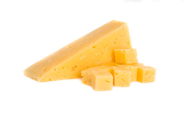 isolated cheese chunk