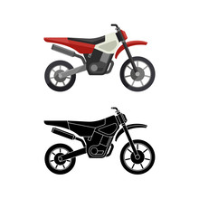 Motorcycles Flat Icons.