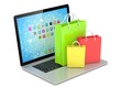 © Natalia Merzlyakova - laptop and  shopping pags on white background