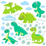 Fototapeta Dinusie - Dinosaur set vector illustration.