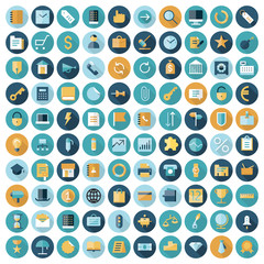 Wall Mural - Flat design icons for business and finance