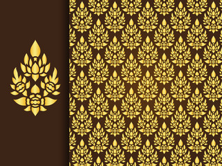 Canvas Print - Asian traditional art Design, Thai traditional background ( Lai Thai pattern )