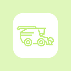 Wall Mural - Harvester icon, grain harvester combine pictogram, harvester machine rounded square icon, vector illustration