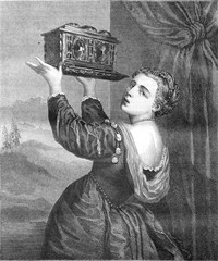 Poster - Cassette, after the painting of Titian, vintage engraving.