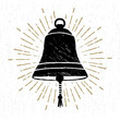Hand drawn textured icon with ship's bell vector illustration