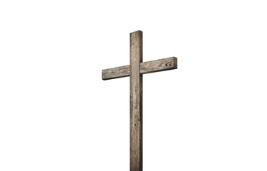 Poster - Old brown wooden cross