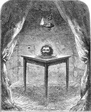 The Head Of The Beheaded, Vintage Engraving.