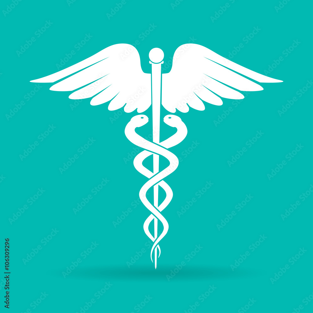 caduceus medical symbol (emblem for drugstore or medicine, medical sign,  symbol of pharmacy, pharmacy snake symbol) Stock Vector | Adobe Stock, image size:1000x1000