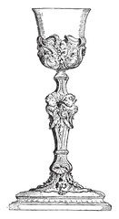 Wall Mural - chalice, vintage engraving.