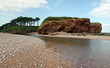 Otter Head and the Mouth o the River Otter, Budleigh Salterton, Devon, England.