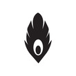 Flat icon in black and white feather