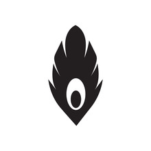 Flat Icon In Black And White Feather