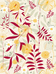 Canvas Print - Romantic floral pattern