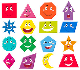 Wall Mural - different shapes with facial expressions