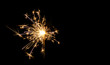  sparkler on black background. Bengal fire Christmas.