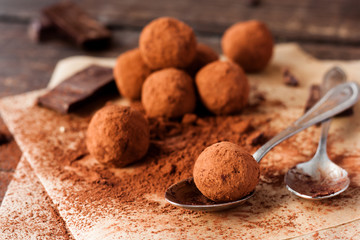 homemade chocolate candy truffles