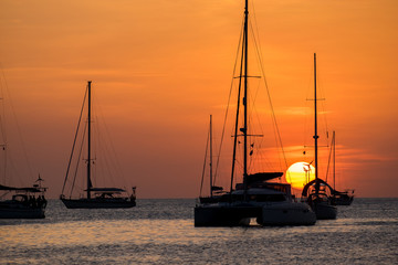 Sticker - Boat sunset