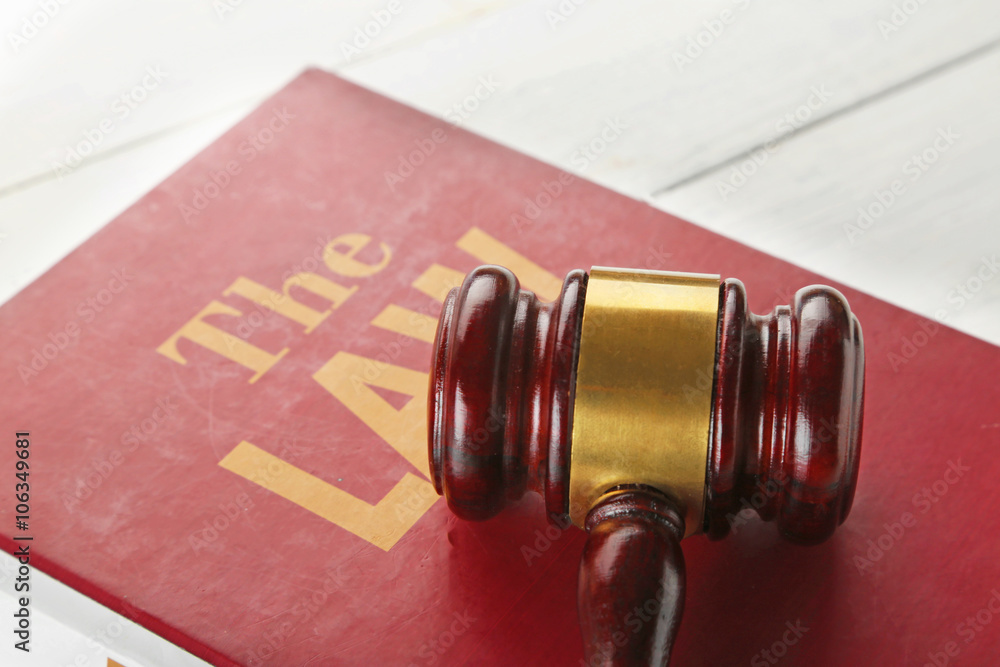 Gavel on Law book closeup